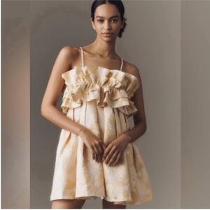 NWT Anthropologie Aureta Ruffle Mini‎ Dress size large